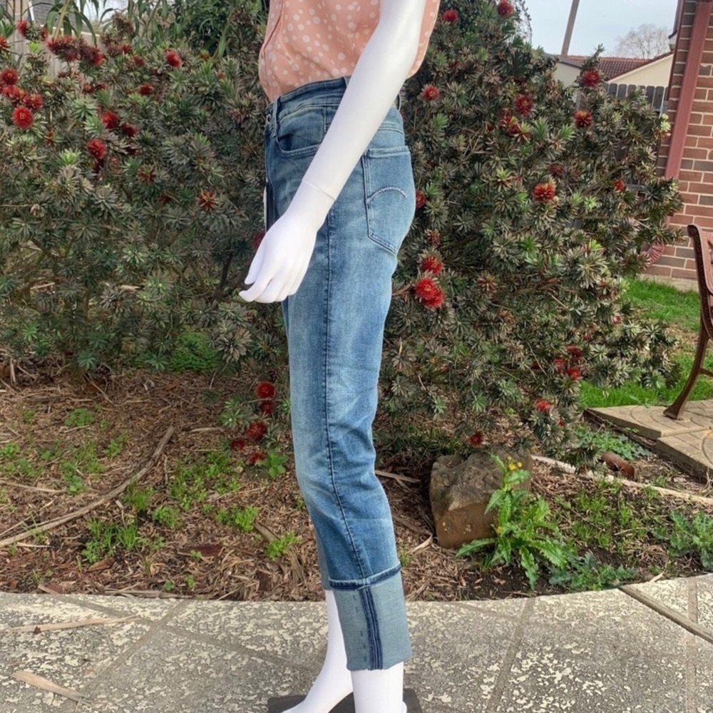 NWT G-STAR High Rise Fold Cuff Straight Leg Jeans - Picture 9 of 15